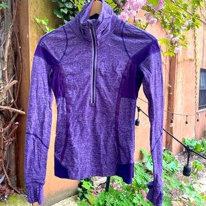 lululemon athletica Run Inspire Half Zip Heathered Purple Sz 4 rare color